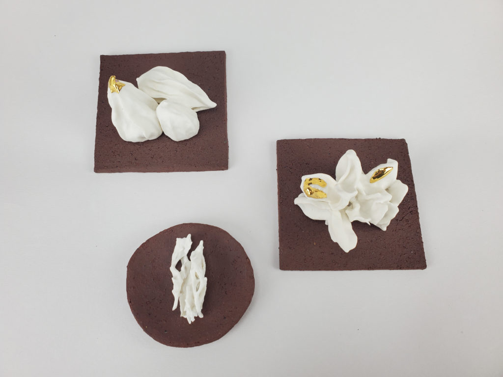 porcelaine et or sur grès  - Marie Berthier Jamin - Atelier Lux in Terra